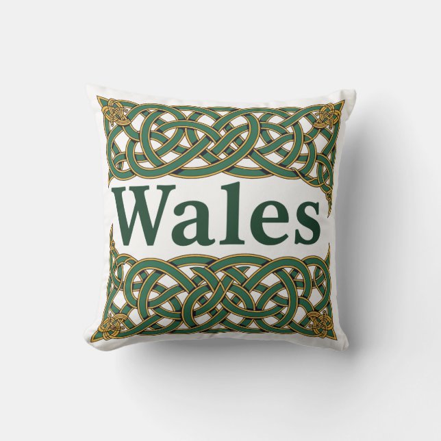 Wales Heraldic Celtic Knotwork Cushion (Front)