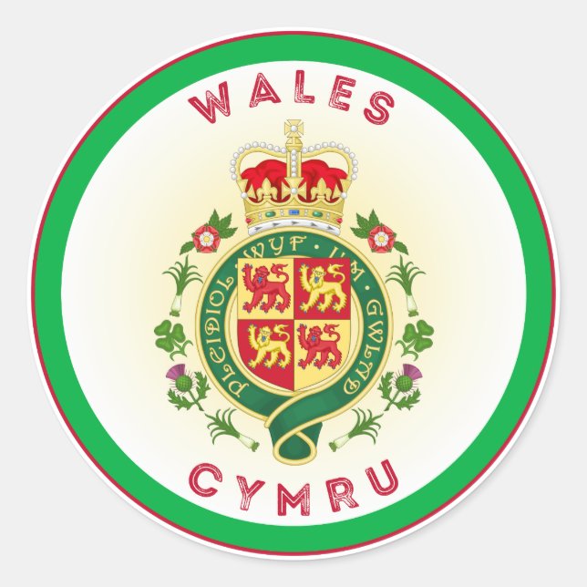 Wales Heritage Emblem Classic Round Sticker (Front)