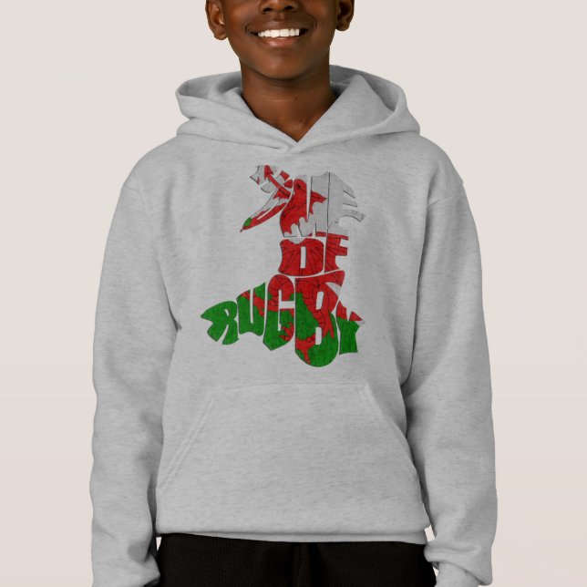 Wales Home of Rugby Map Hoodie (Front)