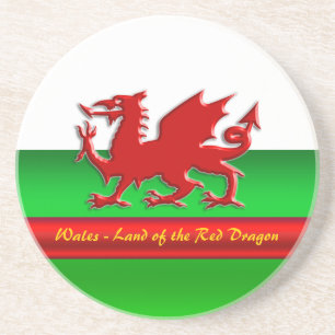 Wales - Home of the Red Dragon, metallic-effect Coaster