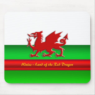 Wales - Home of the Red Dragon, metallic-effect Mouse Pad