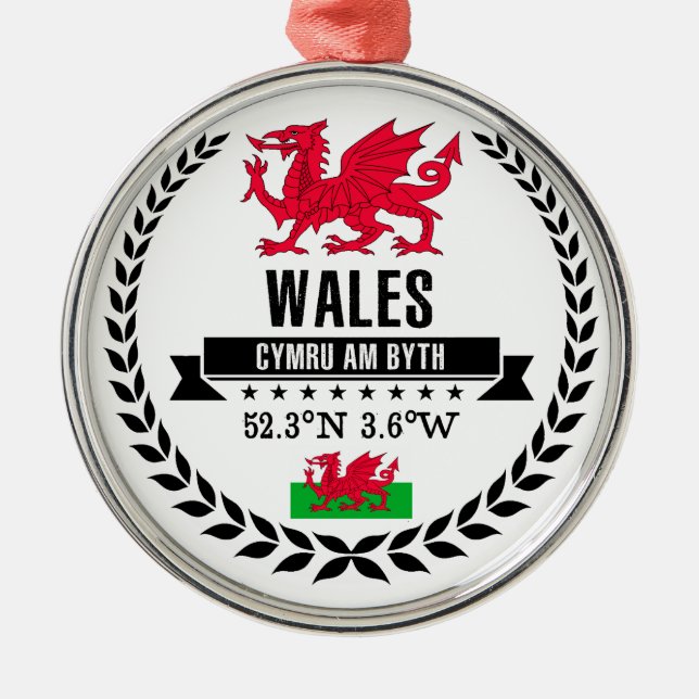 Wales Metal Ornament (Front)