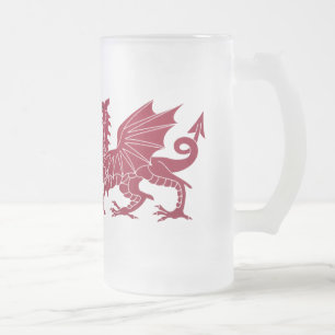 Wales Red Mediaeval Dragon Glass Beer Mug