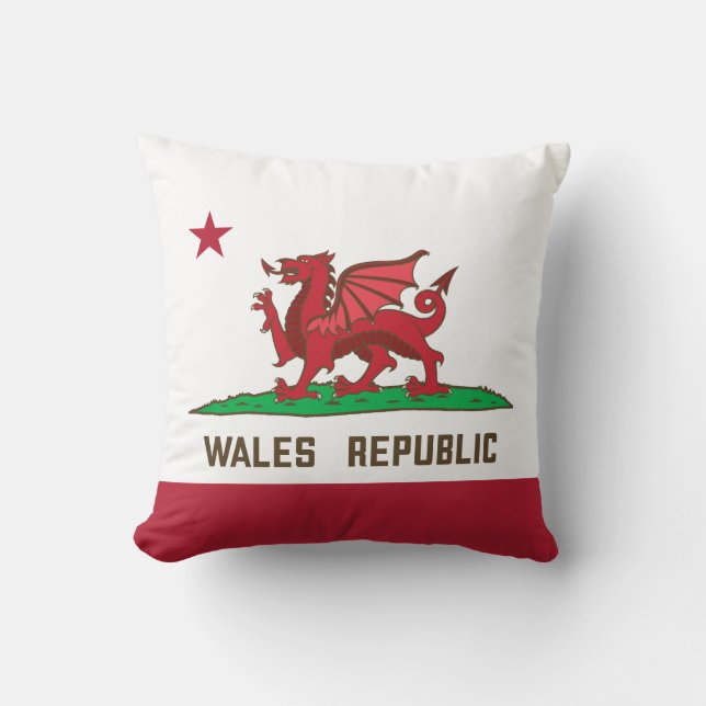 Wales Republic Dragon Flag Welsh Pride Cushion (Front)
