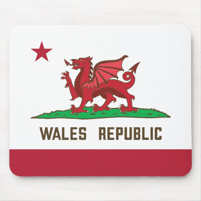 Wales Republic Dragon Flag Welsh Pride Mouse Pad (Front)