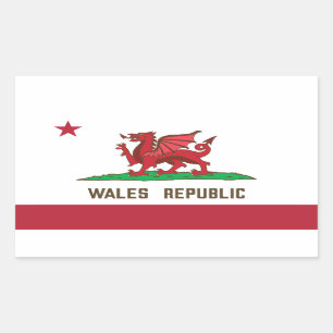 Wales Republic Dragon Flag Welsh Pride Rectangular Sticker