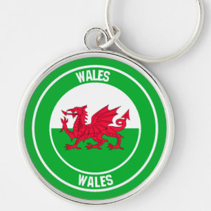 Wales Round Emblem Key Ring