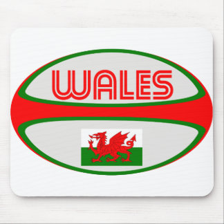 Wales Rugby Ball Mouse Pad