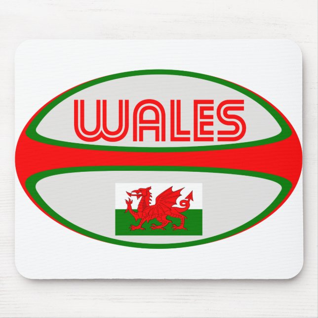Wales Rugby Ball Mouse Pad (Front)
