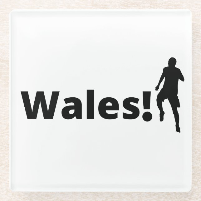 Wales Soccer Glass Coaster (Front)