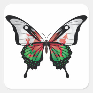 Wales Swallowtail Butterfly Flag Sticker