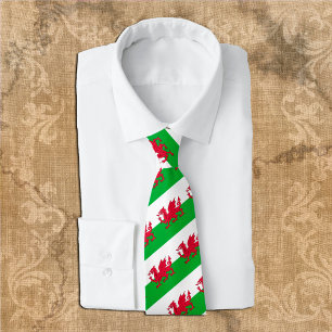 Wales Ties, fashion Welsh Flag, business Tie