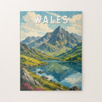 Wales United Kingdom Illustration Travel Art Retro
