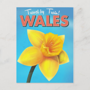 Wales vintage travel poster postcard