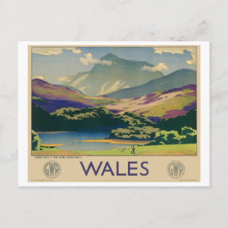 Wales Vintage Travel Poster Postcard