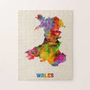 Wales Watercolor Map Jigsaw Puzzle