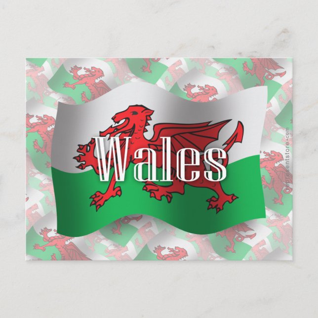 Wales Waving Flag Postcard (Front)