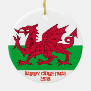 Wales Welch Dragon Flag Christmas Ornament