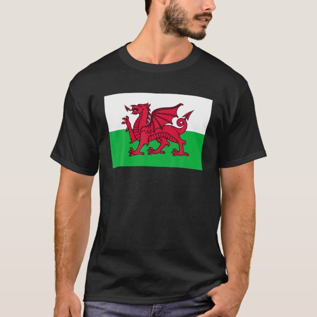 Wales Welsh A Dragon Flag T-Shirt (Front)
