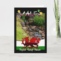 Wales, Welsh card saying Dydd Gwyl Dewi