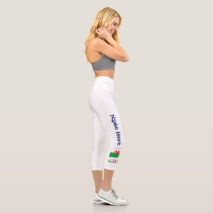 Wales Welsh Flag Personalised Capri Leggings