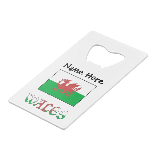 Wales Welsh Flag Personalised Name (Front Angled)