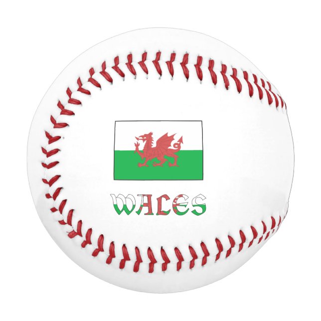 Wales Welsh Flag Personalised Name  Baseball (Front Left)