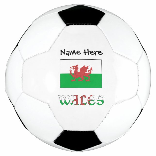 Wales Welsh Flag Personalised Name Soccer Ball (Front)