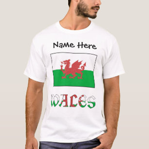 Wales Welsh Flag Personalised  T-Shirt
