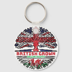 Wales Welsh Uk United Kingdom British Tree Roots Key Ring