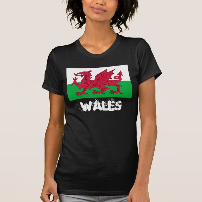 Wales with Welsh flag T-Shirt (Front)