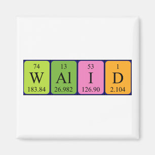 Walid periodic table name magnet