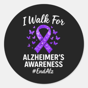 Walk Alzheimer's Awareness End Alz Classic Round Sticker