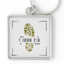 Walk as He walked premium square keychain