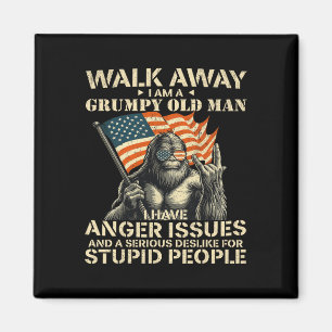 Walk Away I Am A Grumpy Old Man America Bigfoot Us Magnet