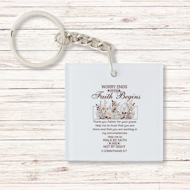 Walk by Faith 2 Corinthians Floral Scripture Key Ring (Creator Uploaded)