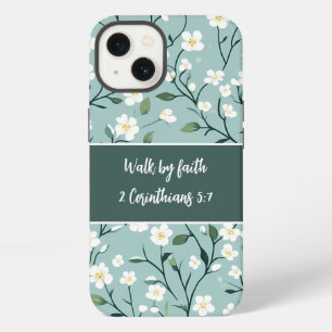 Walk by Faith Bible Verse Floral iPhone 13 Case
