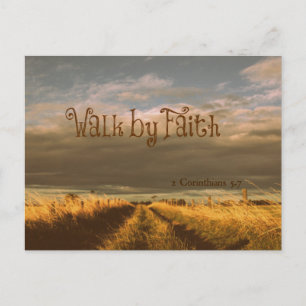 Walk by Faith Bible Verse Scripture Postcard