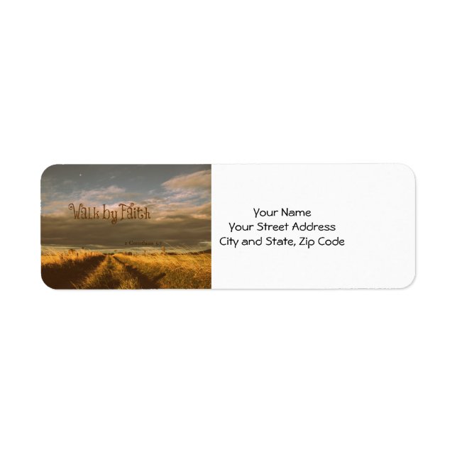 Walk by Faith Bible Verse Scripture Return Address Label (Front)