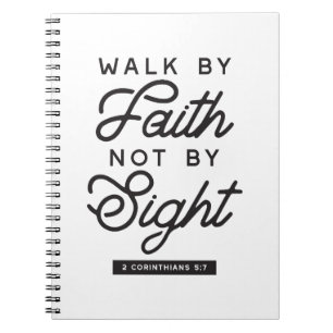 "Walk by Faith" Bible Verse Typography Design Notebook