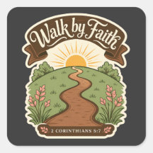 Walk by Faith Christian Bible Verse Design 