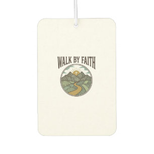 Walk By Faith Christian Mountain Path Vector Car Air Freshener