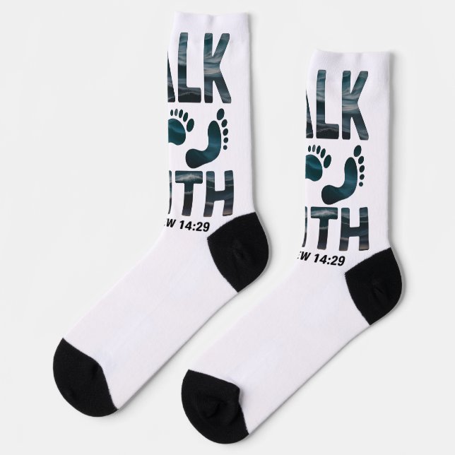 Walk By Faith Christian Ocean  Socks (Left)