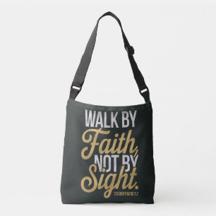 Walk by faith Christian tote bag
