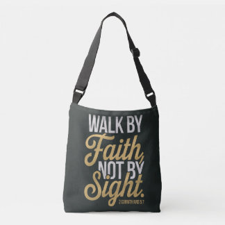 Walk by faith Christian tote bag