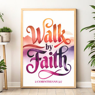 Walk by Faith Christian Wall Art Print