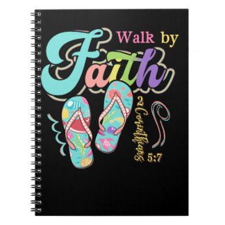 Walk By Faith Flip Flop Corinthians 5 7 Notebook