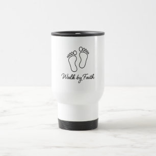 Walk by Faith Footprint Mug