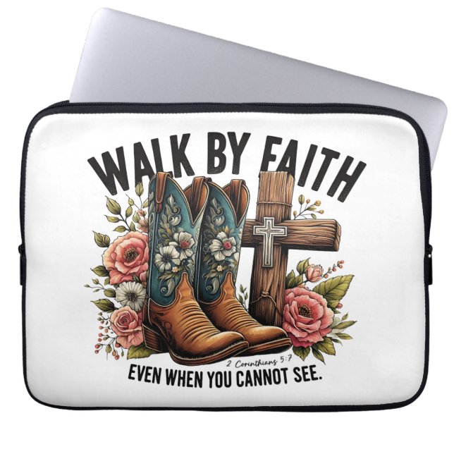 Walk By Faith Laptop Sleeve (Front)