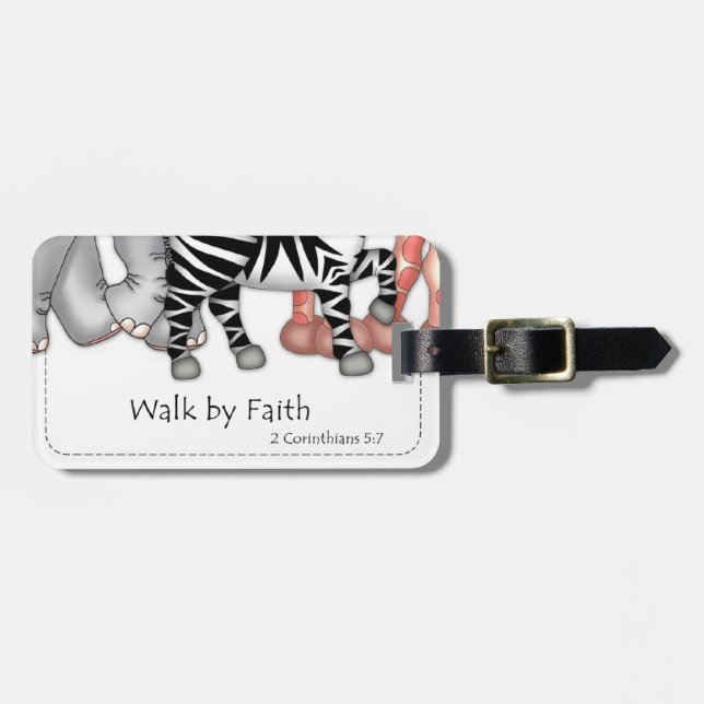 "Walk By Faith" Luggage Tag (Front Horizontal)